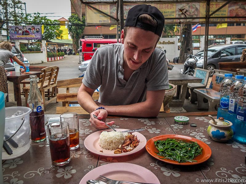 Eating in a local restaurant in Chiang Mai