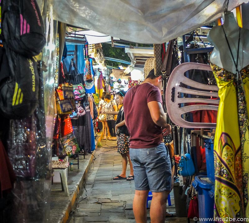 Long long roads of market stalls in Chiang-Mai