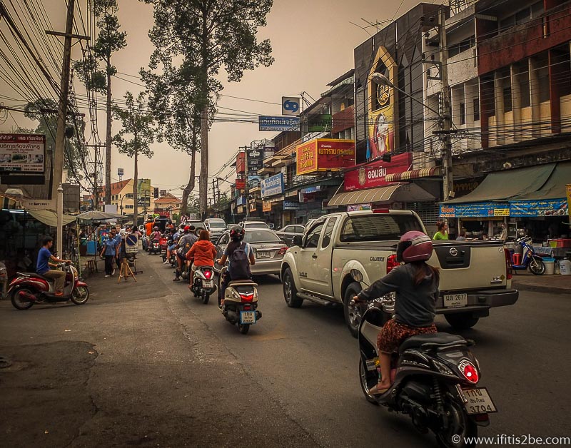 Busy street in Chiang Mai