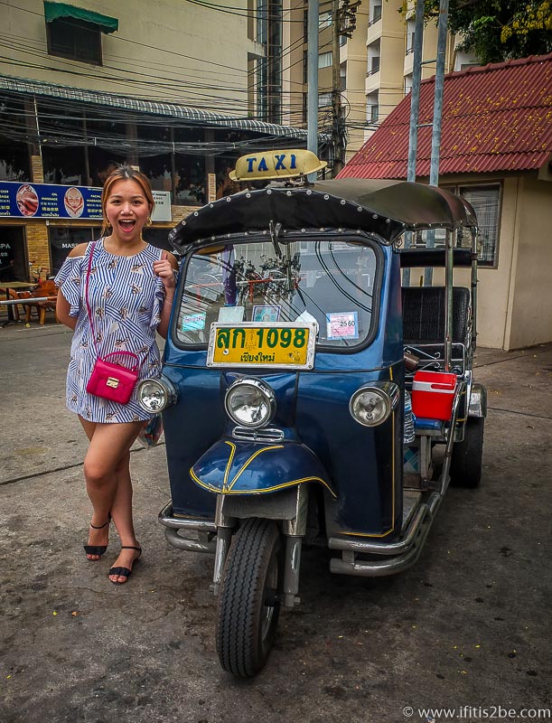 A Stylish Blue Tuktuk Taxi Chiang Mai