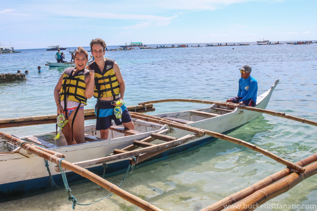 Rowing out to the Whale Sharks in Oslob